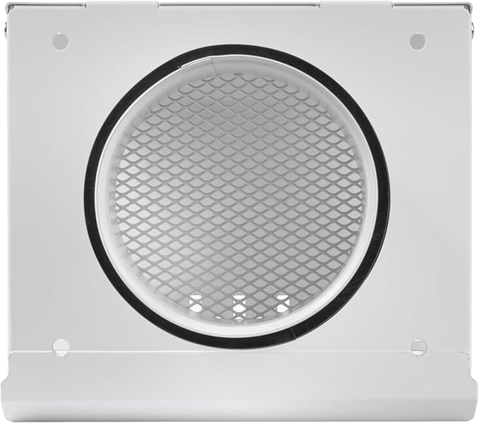 Vent Systems 4" Inch Air Supply Vent Cover with Rubber Gasket - White Galvanized Steel - Robust Weatherproof Outdoor Air Intake Box - Duct or Surface Mounting - Rain and Snow Protection