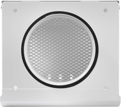 Vent Systems 4" Inch Air Supply Vent Cover with Rubber Gasket - White Galvanized Steel - Robust Weatherproof Outdoor Air Intake Box - Duct or Surface Mounting - Rain and Snow Protection