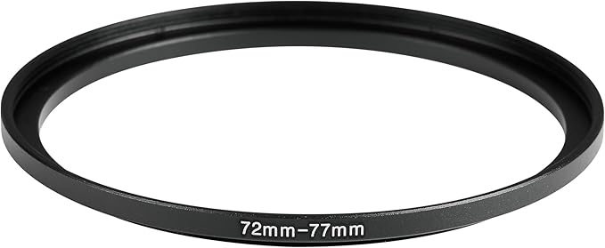 72-77mm Metal Step-Up/Down Ring Adapter Compatible with Mirrorless Cameras DSLR Lens, UV CPL ND Filter Thread Converter, Black