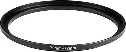 72-77mm Metal Step-Up/Down Ring Adapter Compatible with Mirrorless Cameras DSLR Lens, UV CPL ND Filter Thread Converter, Black