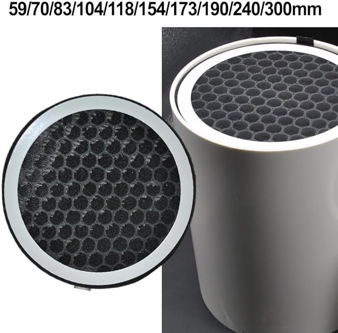 HEPA and Activated Carbon Composite Air Filter for PVC Pipes, Designed to Capture Smoke, Dust, and Harmful Particles in Air Outlet Systems (70mm)