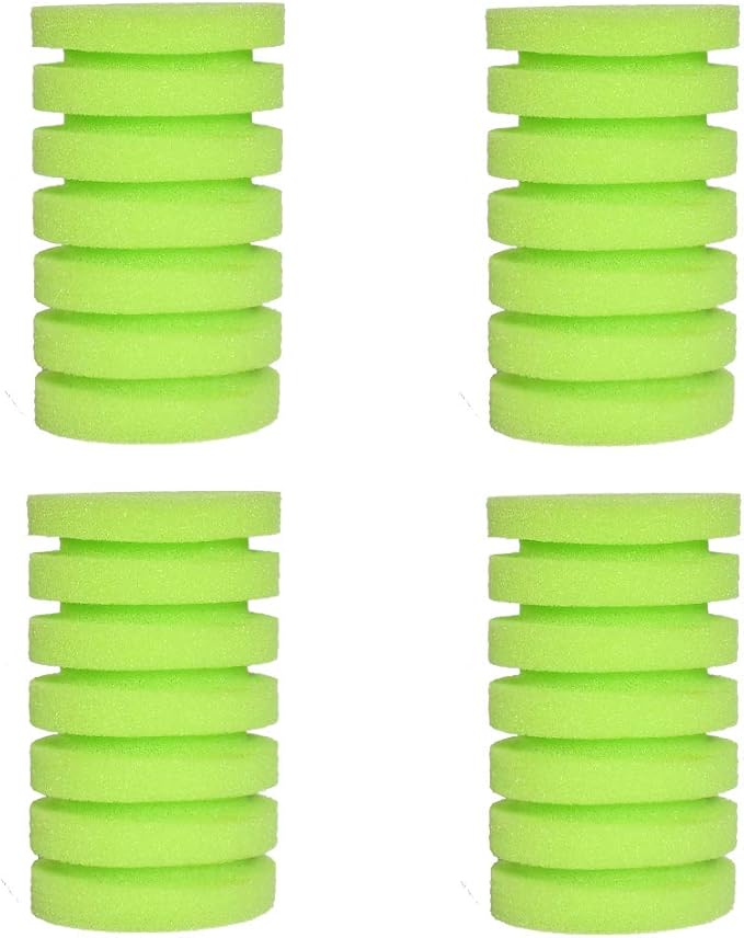 UPETTOOLS Aquarium Biochemical Sponge Filter, Ultra Quiet Aquarium Air Pump Bio Sponge Fish Tank Foam Filter (Green Sponge 4 Packs)
