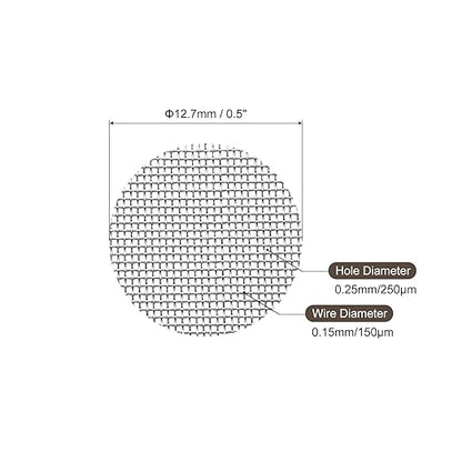 MECCANIXITY Pipe Screen Stainless Steel Screens, 1/2 Inch (12.7mm) Diameter for Pipe Filter, Pack of 60