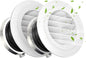 Soffit Vents 4 Inch, Round Exhaust Air Vent Cover with Built-in Fly Screen for Bathroom Kithchen Office Home, White 2P 100mm