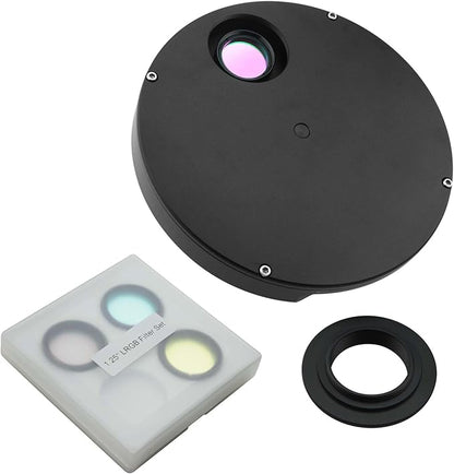 Astromania 1.25" Multiple 9-Position Filter Wheel for Telescope - with LRGB Filter Set