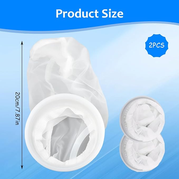 2Pcs Rain Water Filter, 8 Inch IBC Lid Filter, Nylon IBC Tote Cover, Stretchy Reusable Tote Lid for Mounting on Container Rainwater Tank