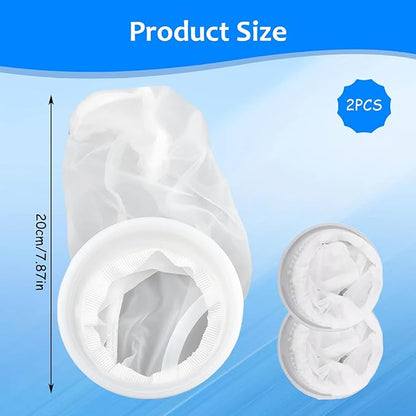 2Pcs Rain Water Filter, 8 Inch IBC Lid Filter, Nylon IBC Tote Cover, Stretchy Reusable Tote Lid for Mounting on Container Rainwater Tank