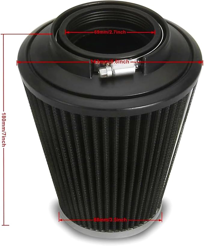 Big Sucker cone Air filter intake for harley air Cleaner Sportster Softail fatboy heritage dyna touring street road king Glide (Nake - BLACK, TypeD : Touring M8 17-UP, Softail 18-UP)