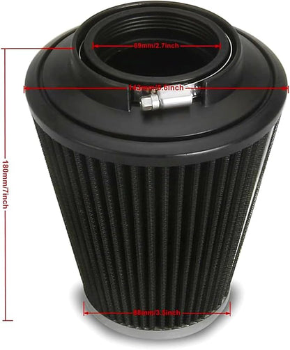 Big Sucker cone Air filter intake for harley air Cleaner Sportster Softail fatboy heritage dyna touring street road king Glide (Nake - BLACK, TypeD : Touring M8 17-UP, Softail 18-UP)