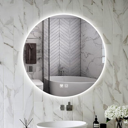 LED Illuminated Bathroom Mirror Round Wall Mirror with Touch/Dimmable/Demister Pad Makeup Mirror for Vanity Living Room Bedroom(Size:50CM) ()