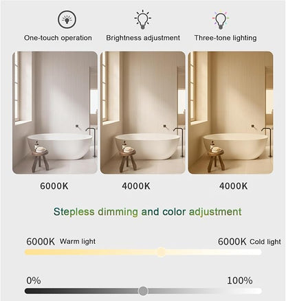 LED Bathroom Mirror，Bathroom Mirror with LED Lights，Illuminated LED Bathroom Mirror,Illuminated Led Bathroom Mirror with Demister Pad，3 Colours Backlit Makeup Mirror(A,H60*W60cm/H23.6*W23.6IN)