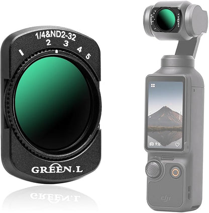 GREEN.L Variable ND2-32 & 1/4 Black Mist Filter for DJI Osmo Pocket 3, Magnetic 2-in-1 ND Cinematic Filter, HD Multi-Coated Optical Glass for Cinematic Video