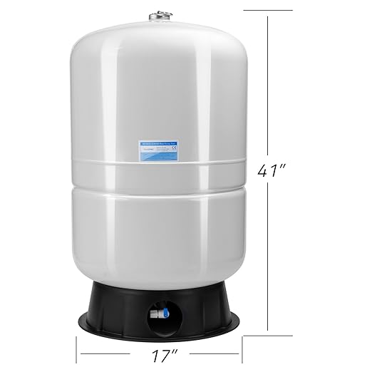 iSpring 40 Gallon RO Tank, Pre-Pressurized Water Storage Tank for Reverse Osmosis RO Systems, Metal High Capacity RO Water Tank, Includes Tank Valve & Elbow, Model: T40M