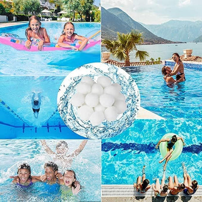 3 lbs Pool Filter Balls Eco-Friendly Fiber Filter Media for Swimming Pool Sand Filters (Equals 50kg/100lbs Pool Filter Sand) (3, Pounds)