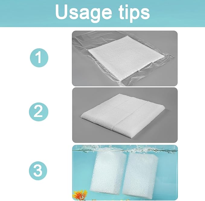 AQUANEAT 6-Pack Replacement Filter Sponge Pads, Aquarium Foam Insert Compatible with AquaClear 110, Fish Tank Filter Media
