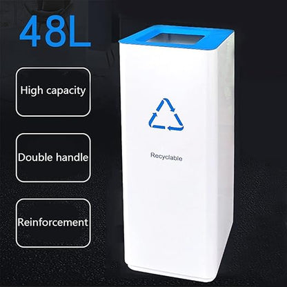 GLigeT Outdoor Trash can White Combined Trash Can Large-Capacity Square Sorting Trash Can Outdoor Direct Throw Trash Can Without Cover, Anti-Fingerprint Technology 48L Trash Can (Size : F)