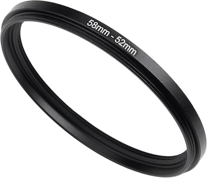 58mm to 52mm Step-Down Ring Filter Adapter,for All Brands UV ND CPL, Metal Ring Step-Down Rings Adapter Filter (58mm-52mm)