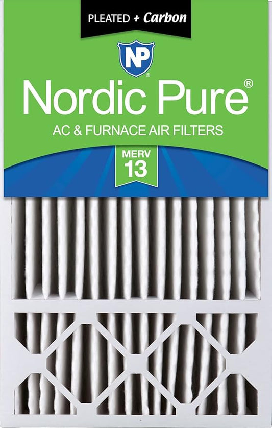 Nordic Pure 16x25x5 (Actual Size: 15 3/4 x 24 3/4 x 4 3/8) Honeywell Replacement Air Filters MERV 13 Plus Carbon 1 Pack
