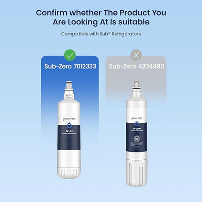 GLACIER FRESH Replacement for 7012333 Ice Maker Water Filter, Compatible With Sub-Zero 7012333 Water Filter, Manitowoc K00374 (2 Pack)