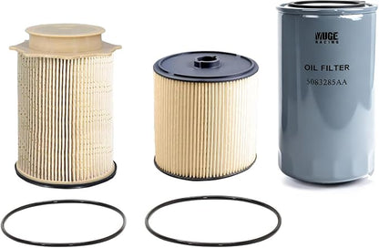 6.7L Cummins Fuel Filter Water Separator and Oil Filter Set Replacement for 2019-2024 Dodge Ram 2500 3500 4500 5500 │Replaces# 68436631AA, 5083285AA, 68157291AA