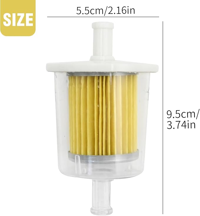 5 Pack 3/8" Universal Fuel Filters, Inline Gas Fuel Line for Industrial Tractors Cars Trucks Motorcycles Gas Powered Engine