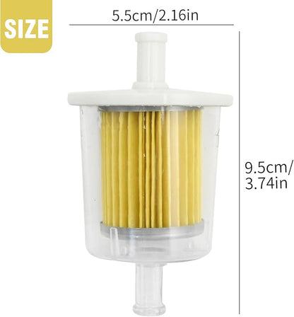 5 Pack 3/8" Universal Fuel Filters, Inline Gas Fuel Line for Industrial Tractors Cars Trucks Motorcycles Gas Powered Engine