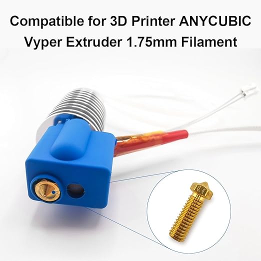 12Pcs Volcano Nozzles 0.4mm, Vyper Nozzles M6 Thread Hotend Extruder Volcano Nozzle Compatible for Artillery Genius, Sidewinder X1, X2, Anycubic Vyper, Anycubic Kobra Plus, Kobra Max 1.75mm Filament,