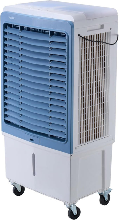 VEVOR Evaporative Air Cooler, 4129 CFM with 12.7 Gallon Water Tank Swamp Cooler, Portable Cooling Fan with Remote Control, 12H Timer, 4 Ice Boxes, Quiet Operation, 3 Wind Speeds for Outdoor Indoor Use