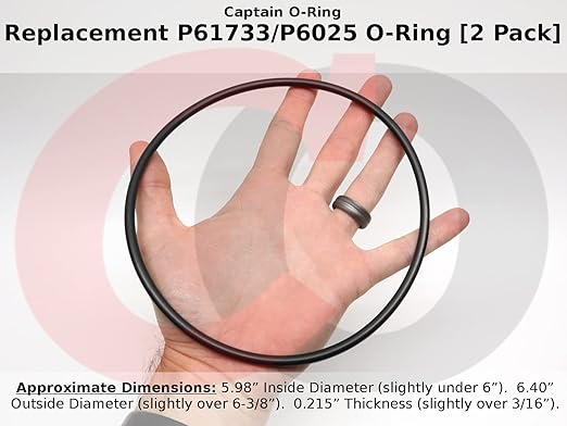 Captain O-Ring Replacement P61733 / P6025 O-Rings for Select Bestway Flowclear Filter Pumps (2 Pack, P61733ASS18 / P6025ASS16)