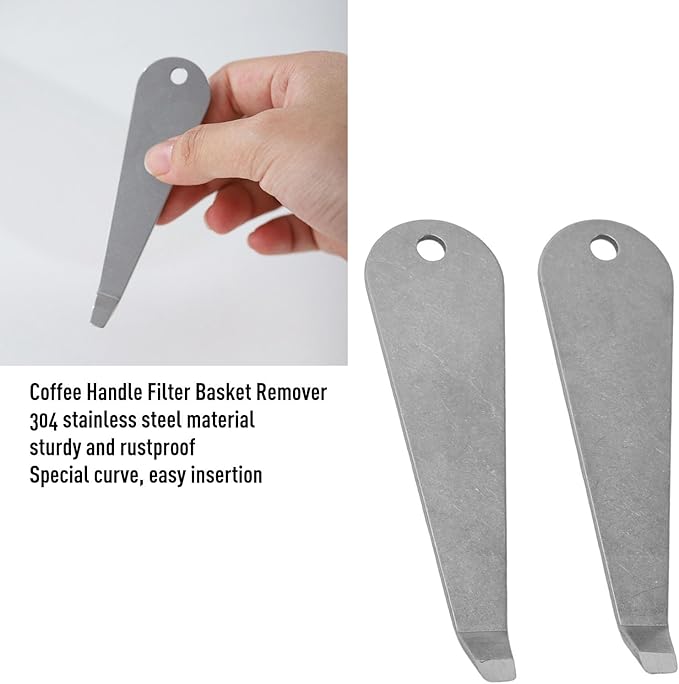 AUNMAS 3pcs Portafilter Basket Pry Removal Tool, Stainless Steel Ergonomic Design Quick Easy Cleaning Filter Basket Remover for Home Coffee Brewing