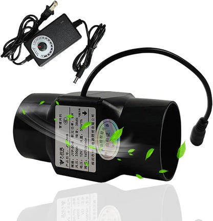 2 Inch Inline Duct Ventilation Fan HVAC Vent Blower 22 Cfm Quiet Ventilation Booster for Hydroponics Grow Tent Pet Room (Color : Black, Size : Adjustable Speed)