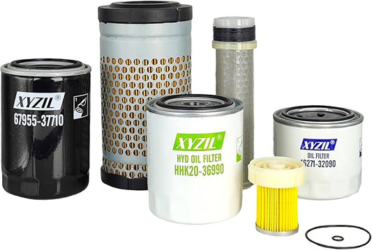 Maintenance Filter Kit 77700-03365 for Kubota B2320HSD B2620HSD B2920HSD B2320HSDN B26 B7510 B7610 B2410 HST B7800HSD B7500HSD B3300SUHSD B3300SUHSDP B3200HSD HH150-32094 HH160-32093 6C06099410