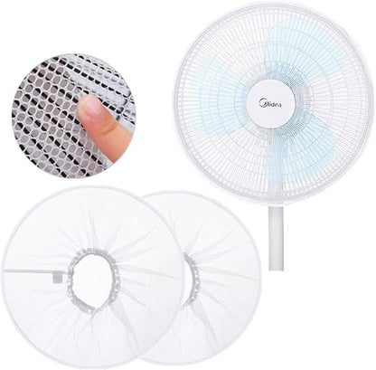 2 Pack - 18" Fan Safety Protection Cover,Kids Finger Protect Fan Net Guard,Washable Pedestal Fans Dustproof Covers,Fans Safety Dust Cover,Perfect for Parents of Toddlers (White)