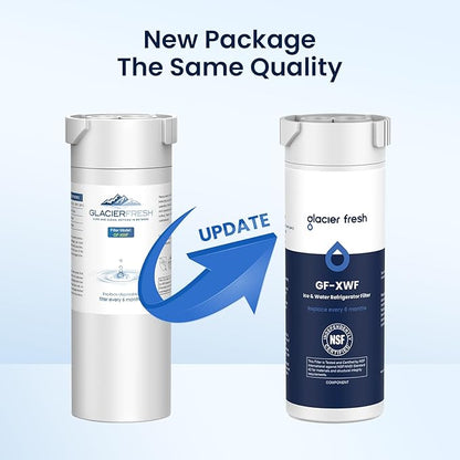 GLACIER FRESH XWF Replacement For GE XWF Refrigerator Water Filter Pack of 2 (Not for XWFE)