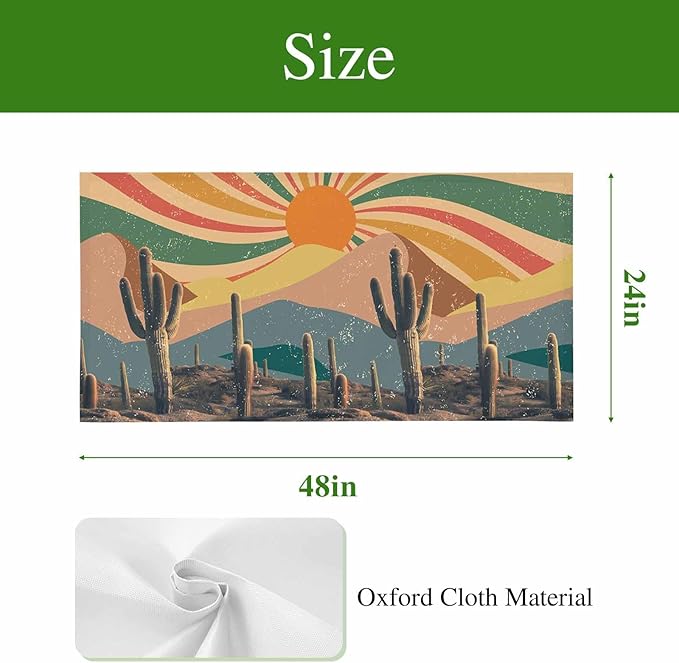 Fluorescent Light Covers for Ceiling Lights Cactus Desert Magnetic Light Filters 1 Pack 4x2 ft Boho Abstract Sun Mountain Rainbow Ceiling Lights Cover for Classroom Office School Home Drop Lamp Decor