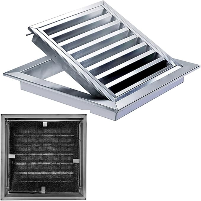 Square Stainless Steel Vent Grille with Removable Filter Mesh, Weatherproof Louver Air Return Vent Cover for Home/Shed/Garage/Roof(14x14in/36x36cm)
