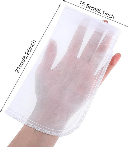 4 Pack Aquarium Filter Bags Fine Mesh Bag Filter Sock Nylon Aquarium Media Bag Reusable Extra Fine Filters Bags 180 Mesh Pouch Drawstring for Impurities Activated Carbon,White