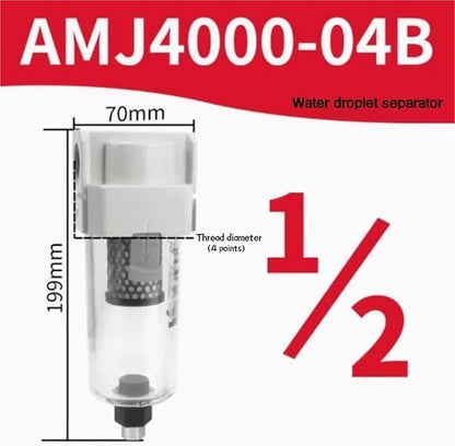 AMJ3000-03B/-03B-C,AMJ4000-04B/-04B-C,AMJ3000/4000 filter element type, water droplet separator for vacuum,AMJ series(AMJ4000-04B)
