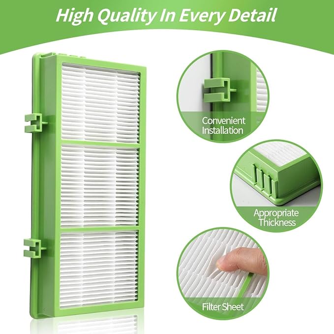 DerBlue Replacement True HE-PA Filter Compatible with Holmes AER1 Series Including 4pcs Filters and 8pcs Pre Filters Replacement Parts # HA-PF300AH-U4R, HAP242-NUC