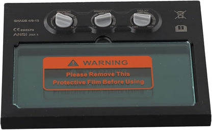 Auto Darkening Welding Lens with Solar Power and Sensor, DIN9-DIN13 LCD Screen Filter for Protective Gear Cover, Fast Response and IR Blocking