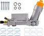 926-959 Aluminum Engine Oil Filter Housing Oil Cooler Kit with Gaskets & Sensors Compatible with 2011-2016 Chrysler Charger Challenger Journey Wrangler Ram Promaster 3.6L (orange)