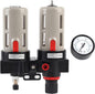 PT1/2 Compressor Filter Kit High Efficiency Air Pressure Regulator with Oil Water Separator for Pneumatic Tools Durable Plastic Construction 60CC Water Cup 90CC Oil Cup