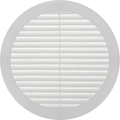 Vent Systems 8" Inch (Opening Dimensions) - Pack of 100 - White Soffit Vent Cover - Plastic Round Air Vent Grille - Built-in Mesh Screen - HVAC Register Louver for Bathroom, Home, Kitchen