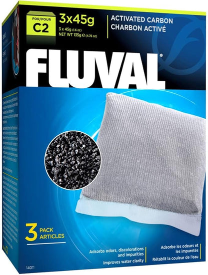 Fluval C2 Activated Carbon, Replacement Aquarium Filter Media, 3-Pack, 14011
