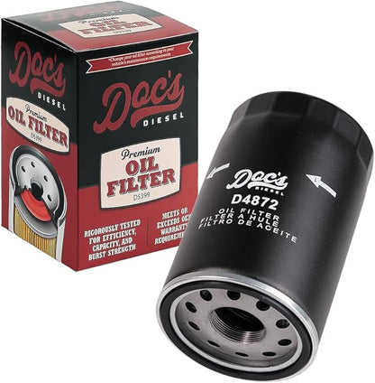 Doc's Diesel Oil Filter D4872 | Compatible with Ford 7.3L Powerstroke 1994-2003 | Replaces FL1995