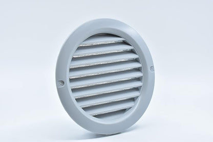 VENTS-US - 6" Round Plastic Vent Cover in Light Grey with Built-in Insect Screen Mesh and Flange for Supply or Exhaust Air Applications - Compatible with a 6 Inch Duct Diameter