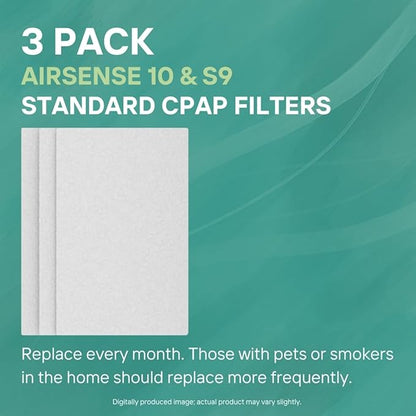 PURDOUX CPAP Filters for ResMed AirSense 10 and S9 Devices (Standard 3 Pack) - CPAP Supplies, CPAP Accessories, CPAP Supplies Filters for CPAP Machine
