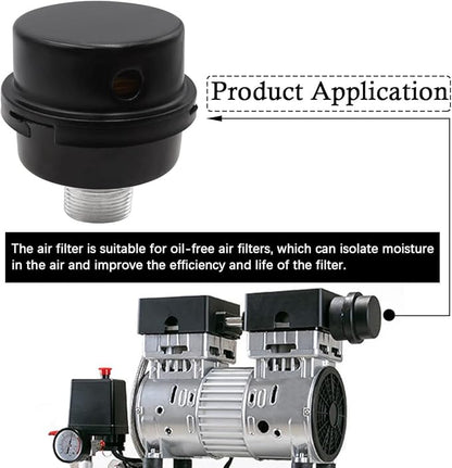 2pcs 1/2" Thread Air Compressor Silencer,Air Compressor Intake Filter Sound Muffler Accessories 20mm for generators,blowers, exhaust ports