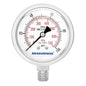 MEASUREMAN Pressure Gauge 1/4 NPT, 0-100psi/kPa Fully Stainless Steel Hydraulic Glycerin Filled Pressure Gauge with 2.5 Inch Dial Size (0-100 psi, Lower Mount - 100% Stainless Steel)