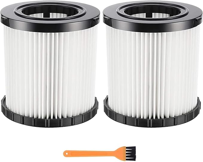 2 Pack DCV5801H Wet/Dry Vacuum HEPA Replacement Filter Compatible with DeWalt DCV580 & DCV581H, Reusable and Washable